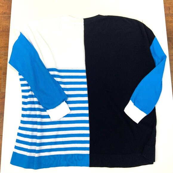 Planet by Lauren G Color Block Crew Neck Light Knit Lagenlook Sweater Sz OS - Picture 15 of 16